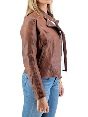 Chiodo jacket brown leather